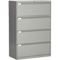 Lateral Filing Cabinet, Steel, 4 Drawers, 36" W x 18" D x 53-3/8" H, Grey OP221 | Waymarc Industries Inc
