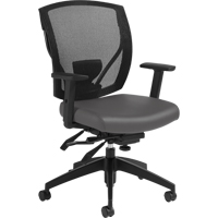 Multi-Tilter Arm Chairs, Vinyl, Charcoal, 300 lbs. Capacity Waymarc Industries Inc