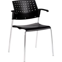 Stacking Chairs, Plastic, 33" High, 300 lbs. Capacity, Black Waymarc Industries Inc