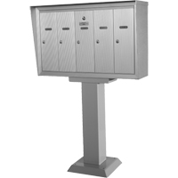 Single Deck Mailboxes, Pedestal -Mounted, 16" x 5-1/2", 3 Doors, Aluminum OP394 | Waymarc Industries Inc