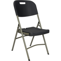Folding Chair, Polyethylene, Black, 350 lbs. Weight Capacity OP448 | Waymarc Industries Inc