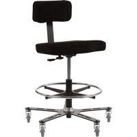 TF 160™ Ergonomic Welding Chair, Mobile, Adjustable, Fabric Seat, Black/Grey OP498 | Waymarc Industries Inc