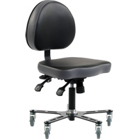 Chaise ergonomique à inclinaison réglable SF 180<sup>MC</sup>, Mobile, Ajustable, Vinyle Siège, Noir/gris OP500 | Waymarc Industries Inc