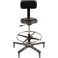 Chaise ergonomique de calibre industriel TF150<sup>MC</sup>, Mobile, Ajustable, 20-1/2" - 28-1/2", Vinyle Siège, Noir/gris OP502 | Waymarc Industries Inc