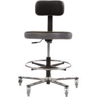 Chaise ergonomique TF 160<sup>MC</sup>, Mobile, Ajustable, Vinyle Siège, Noir/gris OP504 | Waymarc Industries Inc