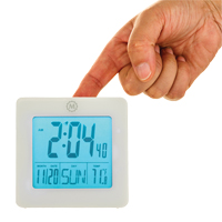 Desktop Clock, Digital, Battery Operated, 3.6" W x 1.5" D x 3.6" H, White Waymarc Industries Inc
