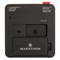 Desk Alarm Clock, Analog, Battery Operated, 3.5" W x 1.5" D x 3.75" H, Black Waymarc Industries Inc