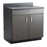 Modular Base Cabinet, Melamine, 39" H x 36" W x 25" D, Asian Night/Black Waymarc Industries Inc