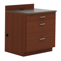 Modular Base Cabinet, 3 Drawers, 36" W x 25" D x 39" H, Mahogany Waymarc Industries Inc