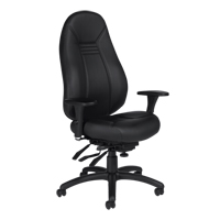 High Back Comfort Chair, Leather, Black, 300 lbs. Capacity OP929 | Waymarc Industries Inc