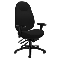 Medium Back Comfort Chair, Polyester, Black, 300 lbs. Capacity OP930 | Waymarc Industries Inc