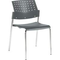 Armless Stacking Chairs, Plastic, 33" High, 300 lbs. Capacity, Grey OP932 | Waymarc Industries Inc