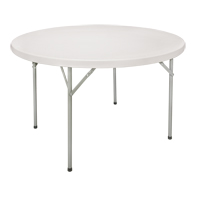 Table pliante, Ronde, 60" l x 60" la, Polyéthylène, Blanc OQ321 | Waymarc Industries Inc
