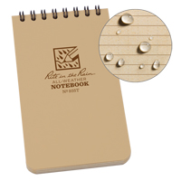 Pocket Top-Spiral Notebook, Soft Cover, Tan, 100 Pages, 3" W x 5" L OQ405 | Waymarc Industries Inc