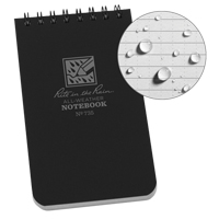 Pocket Top-Spiral Notebook, Soft Cover, Black, 100 Pages, 3" W x 5" L OQ406 | Waymarc Industries Inc
