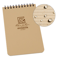 Pocket Top-Spiral Notebook, Soft Cover, Tan, 100 Pages, 4" W x 6" L OQ408 | Waymarc Industries Inc