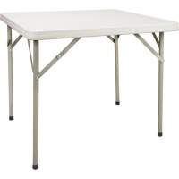 Table pliante, Carrée, 34" l x 34" la, Polyéthylène, Blanc OQ714 | Waymarc Industries Inc