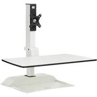 Soar™ Sit/Stand Electric Desk with Single Monitor Arm, Desktop Unit, 36" H x 27-3/4" W x 22" D, White OQ925 | Waymarc Industries Inc