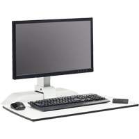 Soar™ Sit/Stand Electric Desk with Single Monitor Arm, Desktop Unit, 36" H x 27-3/4" W x 22" D, White OQ925 | Waymarc Industries Inc