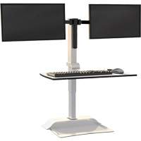 Soar™ Sit/Stand Electric Desk with Dual Monitor Arm, Desktop Unit, 37-1/4" H x 27-3/4" W x 22" D, White OQ926 | Waymarc Industries Inc