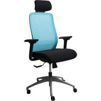 Era™ Series Adjustable Office Chair with Headrest, Fabric/Mesh, Blue, 275 lbs. Capacity OQ970 | Waymarc Industries Inc