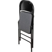 Deluxe Fabric Padded Folding Chair, Steel, Grey, 300 lbs. Weight Capacity Waymarc Industries Inc