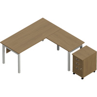 Newland "L" Shaped Desk with Pedestal OR448 | Waymarc Industries Inc