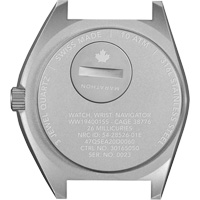 Steel Navigator Watch on 3-Piece Rubber Strap Kit, Digital, Battery Operated, 41 mm, Black Waymarc Industries Inc