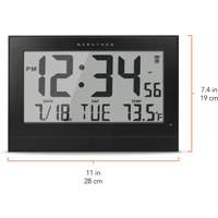 Large Self-Setting Clock, Digital, Plug-in, Black OR486 | Waymarc Industries Inc