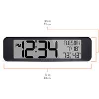 Ultra-Wide Clock with Atomic Accuracy, Digital, Battery Operated, Black OR487 | Waymarc Industries Inc