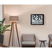 Super Jumbo Self-Setting Wall Clock, Digital, Battery Operated, Black OR492 | Waymarc Industries Inc