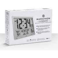 Horloge à réglage automatique à calendrier complet avec de très grands caractères, Numérique, À piles, Blanc OR500 | Waymarc Industries Inc