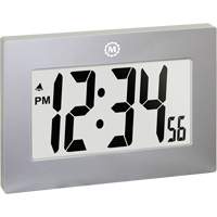 Large Frame Digital Wall Clock, Digital, Battery Operated, Silver OR505 | Waymarc Industries Inc