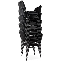 Stacking Chairs, Fabric, 32" High, 250 lbs. Capacity, Black Waymarc Industries Inc