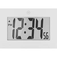 Large Frame Clock, Digital, Battery Operated, 9" W x 1" D x 6.5" H, White Waymarc Industries Inc