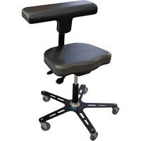 VEGA-T Ergonomic Industrial Chair, Mobile, Adjustable, Vinyl Seat, Black Waymarc Industries Inc