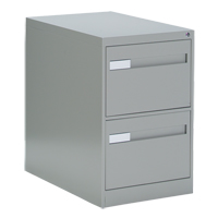 Vertical Filing Cabinet with Recessed Drawer Handles, 2 Drawers, 18.15" W x 26.56" D x 29" H, Grey OTE612 | Waymarc Industries Inc