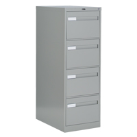 Vertical Filing Cabinet with Recessed Drawer Handles, 4 Drawers, 18.15" W x 26.56" D x 52" H, Grey OTE625 | Waymarc Industries Inc