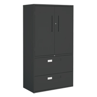 Multi-Stor Cabinet, Steel, 3 Shelves, 65-1/4" H x 36" W x 18" D, Black OTE783 | Waymarc Industries Inc