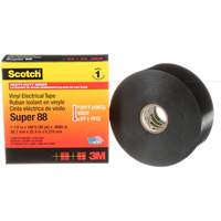Scotch&reg; Vinyl Electrical Tape Super 88, 38 mm (1-1/2") x 33 m (108'), Black, 8.5 mils Waymarc Industries Inc