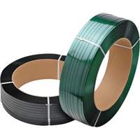 Green Strapping, Polyester, 5/8" W x 3800' L, Green, Manual Grade PE822 | Waymarc Industries Inc