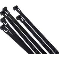 Re-Usable Cable Tie, 8" Long, 50 lbs. Tensile Strength, Black Waymarc Industries Inc