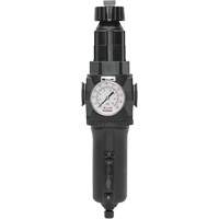 Filtre/r&eacute;gulateur drain manuel avec bol en m&eacute;tal et manom&egrave;tre Modulair 400, 1/2" NPT, 200 psi, Capacit&eacute; de 9,1 oz liq. Waymarc Industries Inc