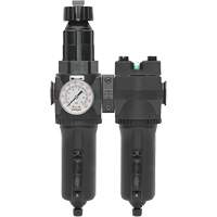 Filtre/r&eacute;gulateur + filtre coalescent drain manuel avec bol en m&eacute;tal Modulair 400, 1/4" NPT, 200 psi, Capacit&eacute; de 9,1 oz liq. Waymarc Industries Inc
