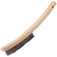 Brosse &agrave; main &agrave; r&eacute;curer &agrave; manche courb&eacute;, Acier inoxydable, 4 x 20 rangs de fils, Longueur 17" Waymarc Industries Inc
