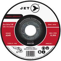 Meule abrasive motoris&eacute;e A24R, 4-1/2" x 1/4", Arbre 7/8", Type 27 Waymarc Industries Inc