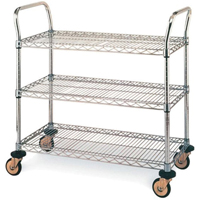 Chariots utilitaires standards, Acier inoxydable, 18" x 39" x 30", Capacit&eacute; 500 lb Waymarc Industries Inc
