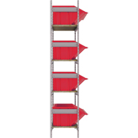 Wide Span Shelving with Jumbo Plastic Bins, Steel, Boltless, 800 lbs. Capacity, 66" W x 72" H x 18" D Waymarc Industries Inc