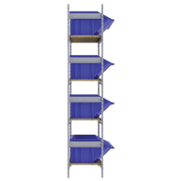 Wide Span Shelving with Jumbo Plastic Bins, Steel, Boltless, 800 lbs. Capacity, 66" W x 72" H x 18" D Waymarc Industries Inc