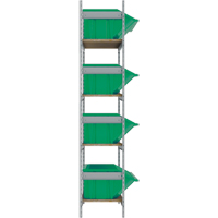 Wide Span Shelving with Jumbo Plastic Bins, Steel, Boltless, 800 lbs. Capacity, 66" W x 72" H x 18" D Waymarc Industries Inc
